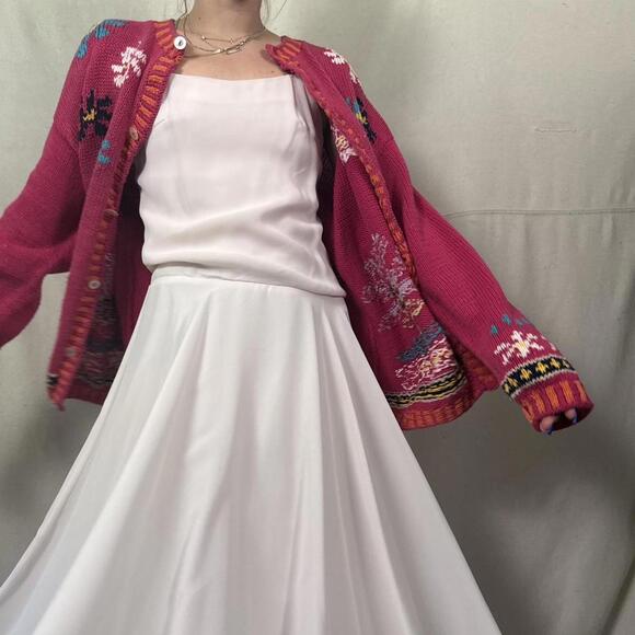 Vintage “Passports by Pier 1 Imports” Floral Knit Cardigan Made in Peru – Size L - Picture 4 of 8